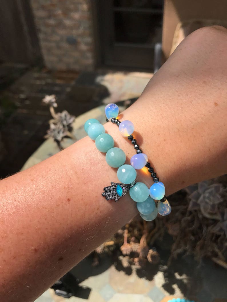 Agate beaded bracelet