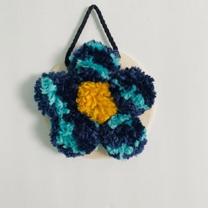 Pom Pom Flower ,Flower Tapestry, Nursery Wall Art,  Bohemian Decor, Gift for Her, Dorm Room, Boho Decor,Floral,Spring Decor,