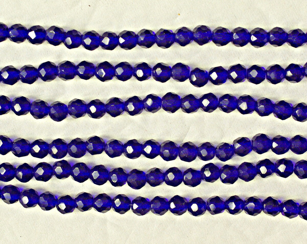 Navy Blue Crystal Beads 6mm Faceted Round Cut Cobalt Blue Etsy 日本