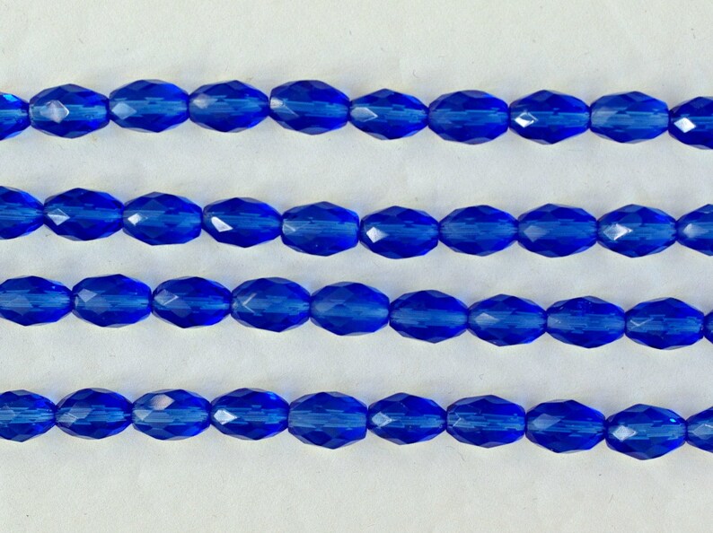 Navy Blue Crystal Beads Dark Blue Glass Beads Oval 8x11mm 14 Etsy