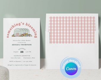 Blumen-Babyparty-Einladung: Bearbeitbare 5x7-Vorlage (Instant Download)