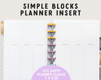 Simple Blocks Wochenplaner Einlage: Happy Planner Classic (PDF Download)