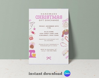 Bearbeitbare Weihnachtsgeschenk-Tauscheinladung: 5x7-Vorlage (Instant Download)