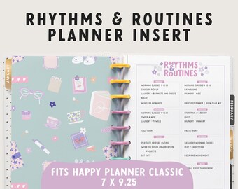 Rhythms & Routines | Planner Insert | 7x9.25 | Discbound Happy Planner Classic Insert | Home Life Organization Insert