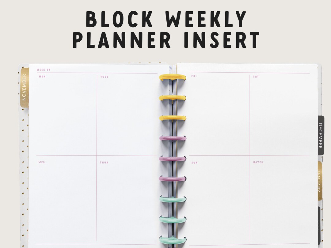Block Planner Insert | Weekly Planner Pages | Block Task Planner ...