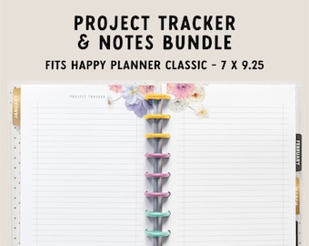 Floral Project Tracker: Happy Planner Classic Insert (PDF Download)