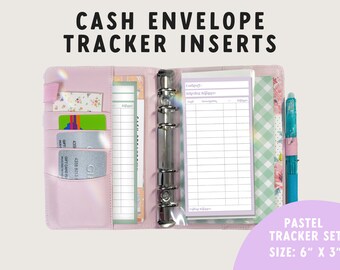 Cash Envelope Tracker Inserts | Cash Envelope Wallet System Printable | Budget Binder Printable