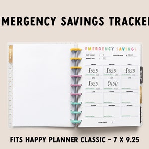 Emergency Savings Tracker: Happy Planner Classic Insert (PDF Download)