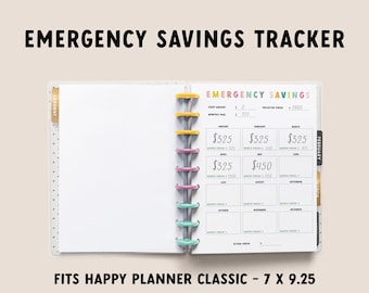 Notfall-Spar-Tracker: Happy Planner Classic Insert (PDF Download)