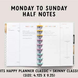 Daily Task Notes | Task Notes Insert | 4.125x9.25 | Discbound Happy Planner Classic | Printer Notes Page | Colorful