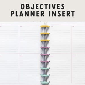 Objectives Planner Insert | Weekly Planner Pages | Lined Task Planner | Happy Planner Inserts