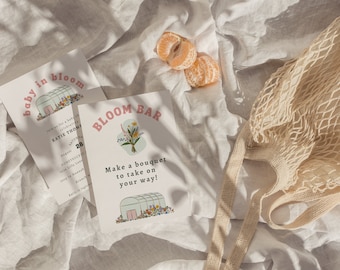 Bloom Bar Zeichen: Floral Brautdusche, Hochzeit (editierbar, Instant Download)