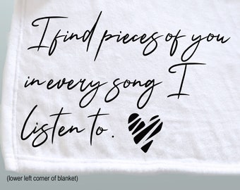 Custom throw blanket, personalized throw blanket, Pieces of You, cozy fleece throw, gift for music lover, gift for him, Christmas Gift