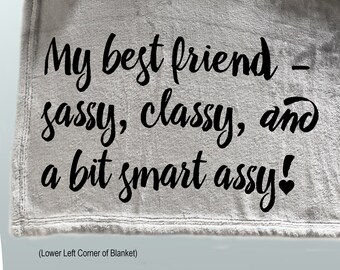 Personalized Throw Blanket for friend,  photo blanket, best friend gift, word blanket, sassy friend, Christmas gift for friend, personalized