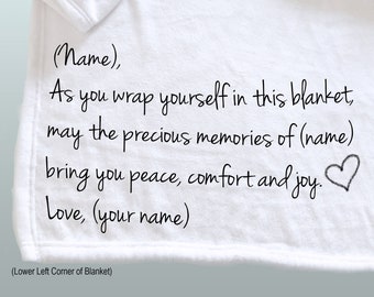 Personalized Memorial Throw Blanket, remembering their loved one, blanket of comfort, memorial blanket, gift of sympathy, bereavement gift