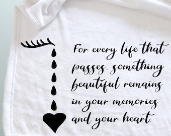 Personalized Memorial Throw Blanket with a message of sympathy and comfort.