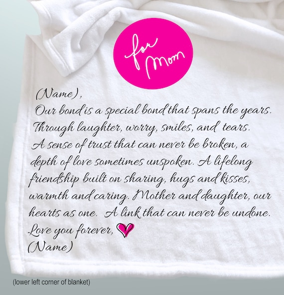 Personalized throw blanket for Mom on Mother's Day, personalized gift for  Mom from Son