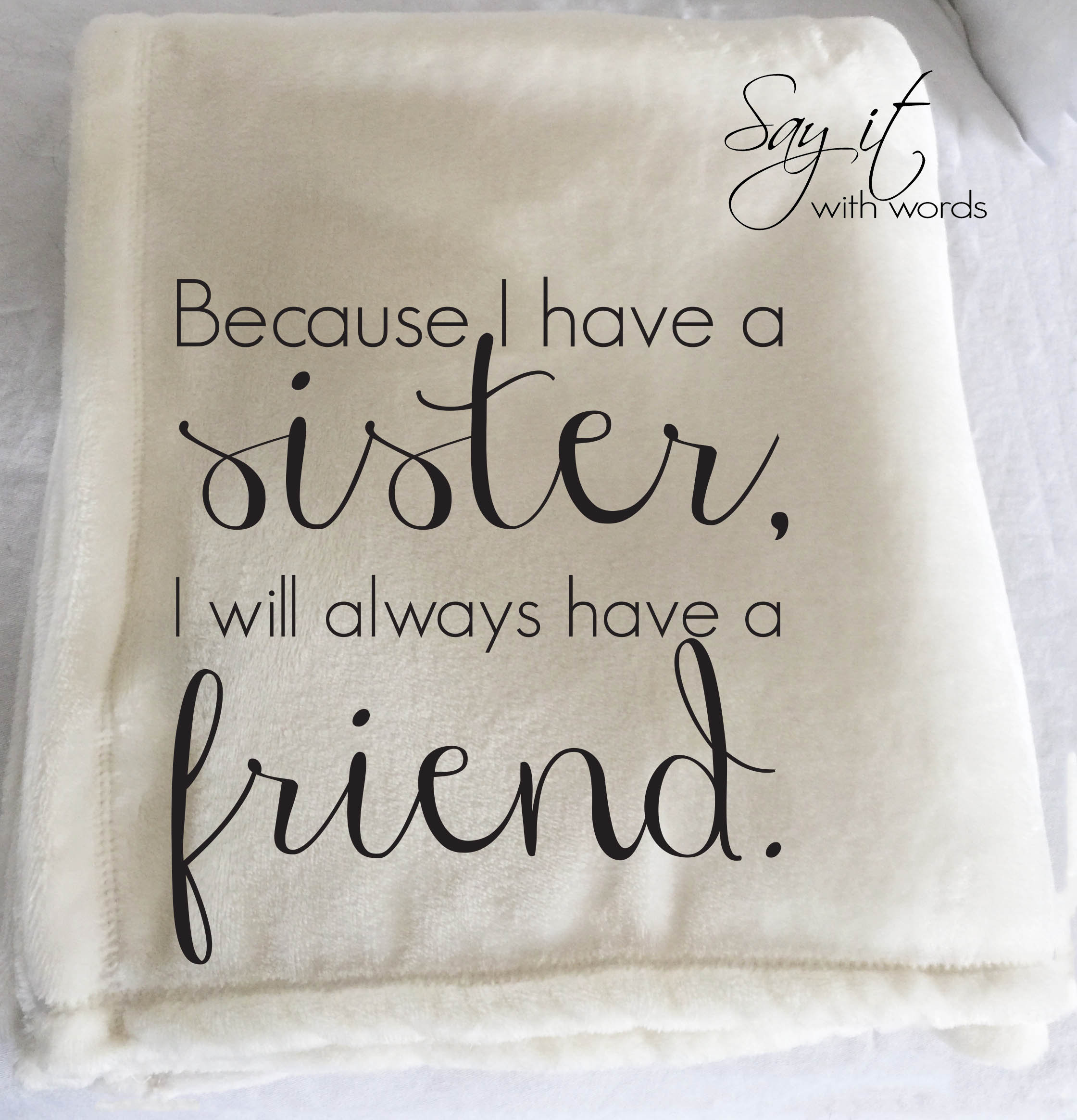 A beautiful personalized throw blanket for your sister gift Etsy