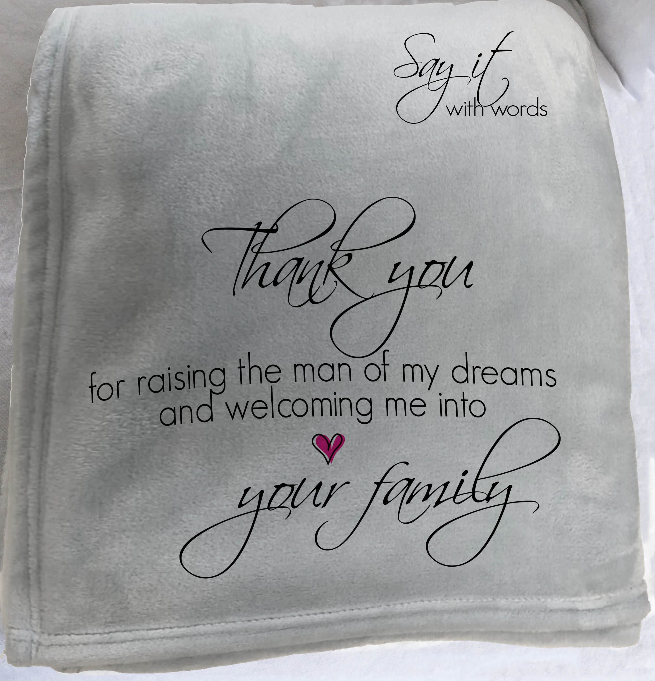 Personalized Throw Blanket for Parents from the Bride and Etsy
