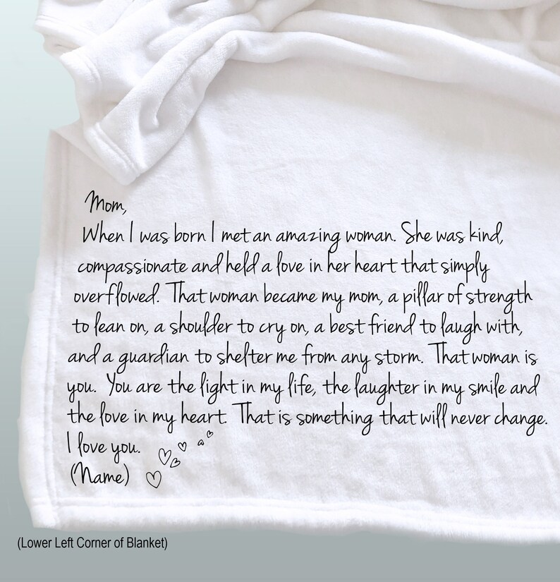 Personalized Throw Blanket for Mom Christmas Gift Gratitude Etsy Canada