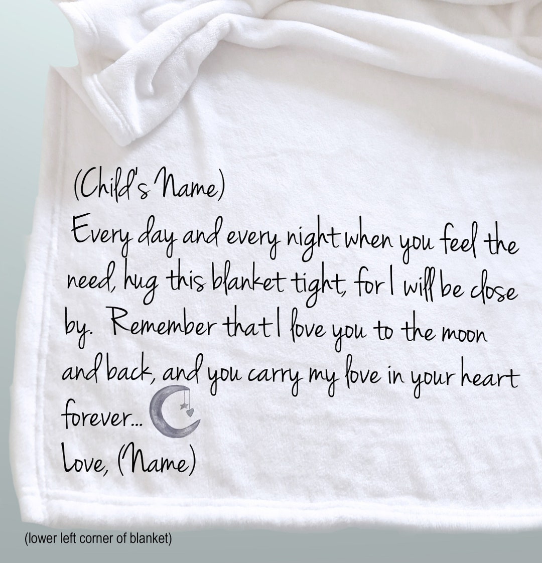 Memorial Blanket for a Child Who Has Lost a Loved One, Personalized