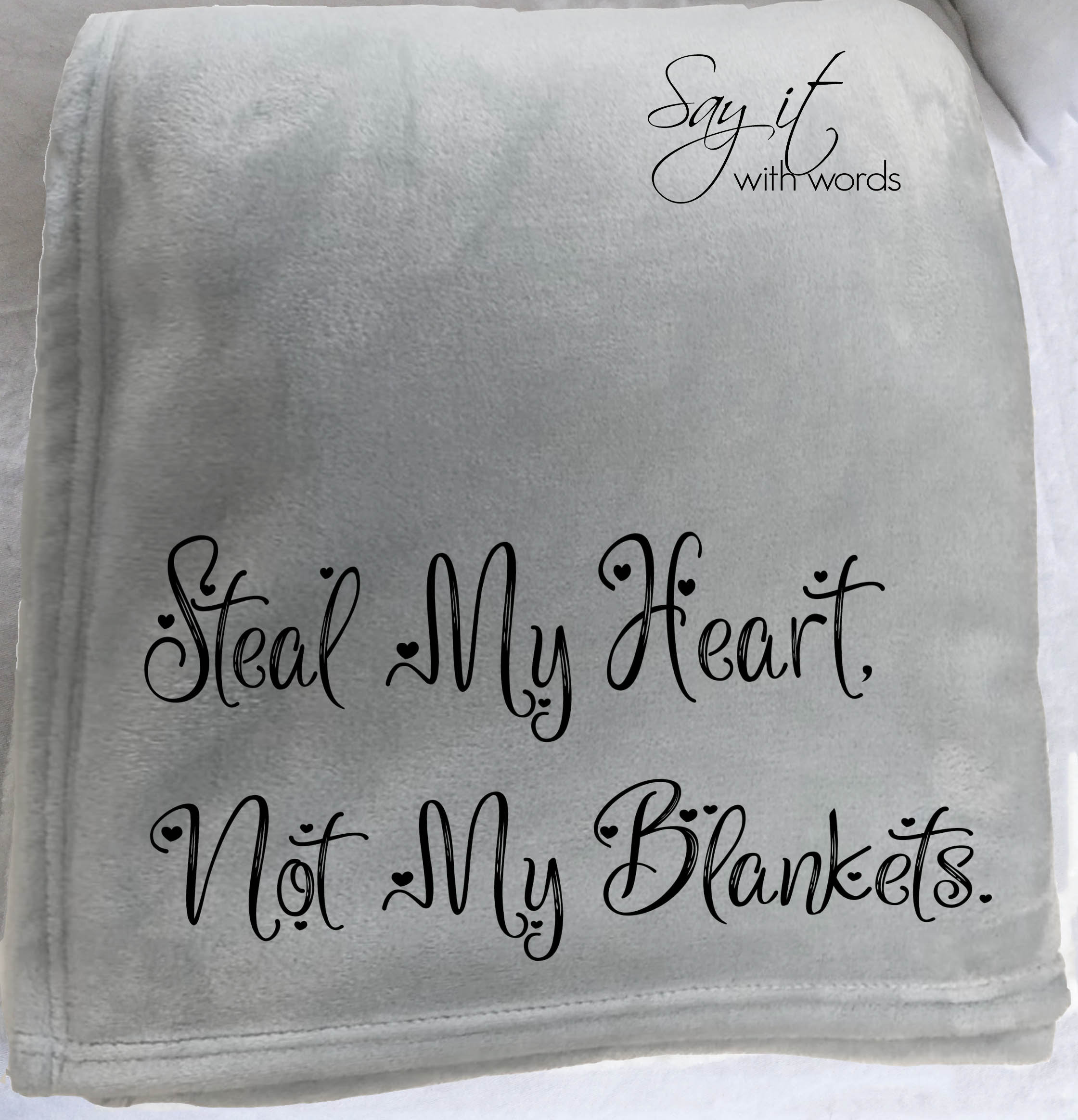 Personalized throw blanket word blanket steal my heart not Etsy