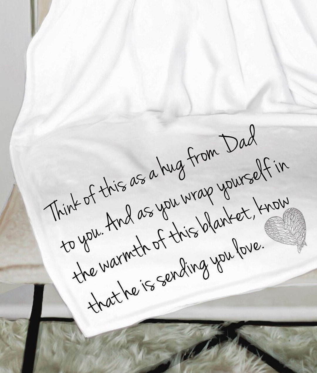 Personalized Dad Memorial Throw Blanket for Someone Who Has Lost Their Dad a Gift of Sympathy Loss of Dad Gift Gift for Funeral of Dad Etsy