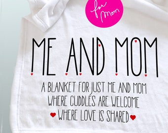 Personalized throw blanket for Me and Mom, a blanket just for Me and Mom, Mother's Day gift, cozy fleece throw blanket, personalized throw.