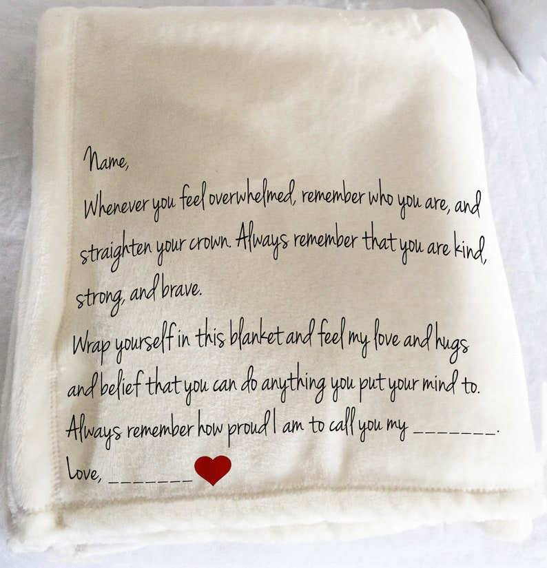 Personalized Throw Blanket Gift for Son Gift for Daughter Etsy