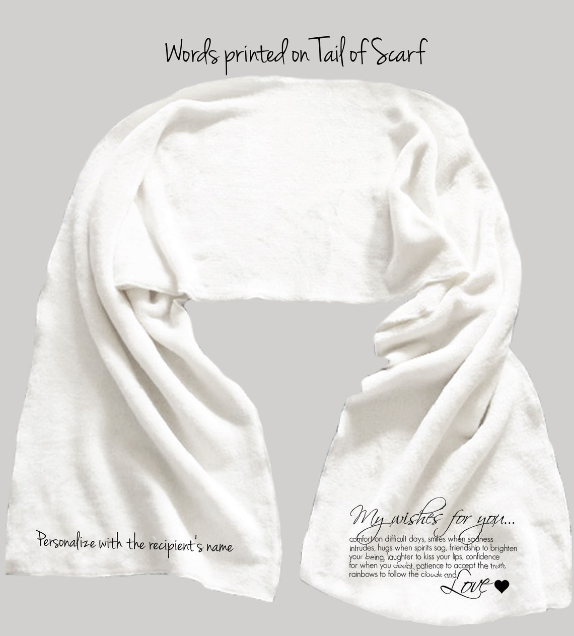 Personalized Fleece Scarf Fleece Scarf with Words Word Etsy