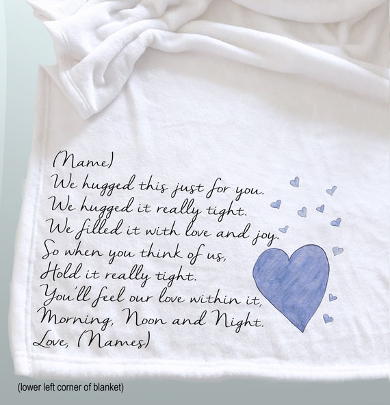 A blanket that wraps Mom up in a hug, personalized gift, send a hug, word  blanket, photo blanket, Mother's Day gift