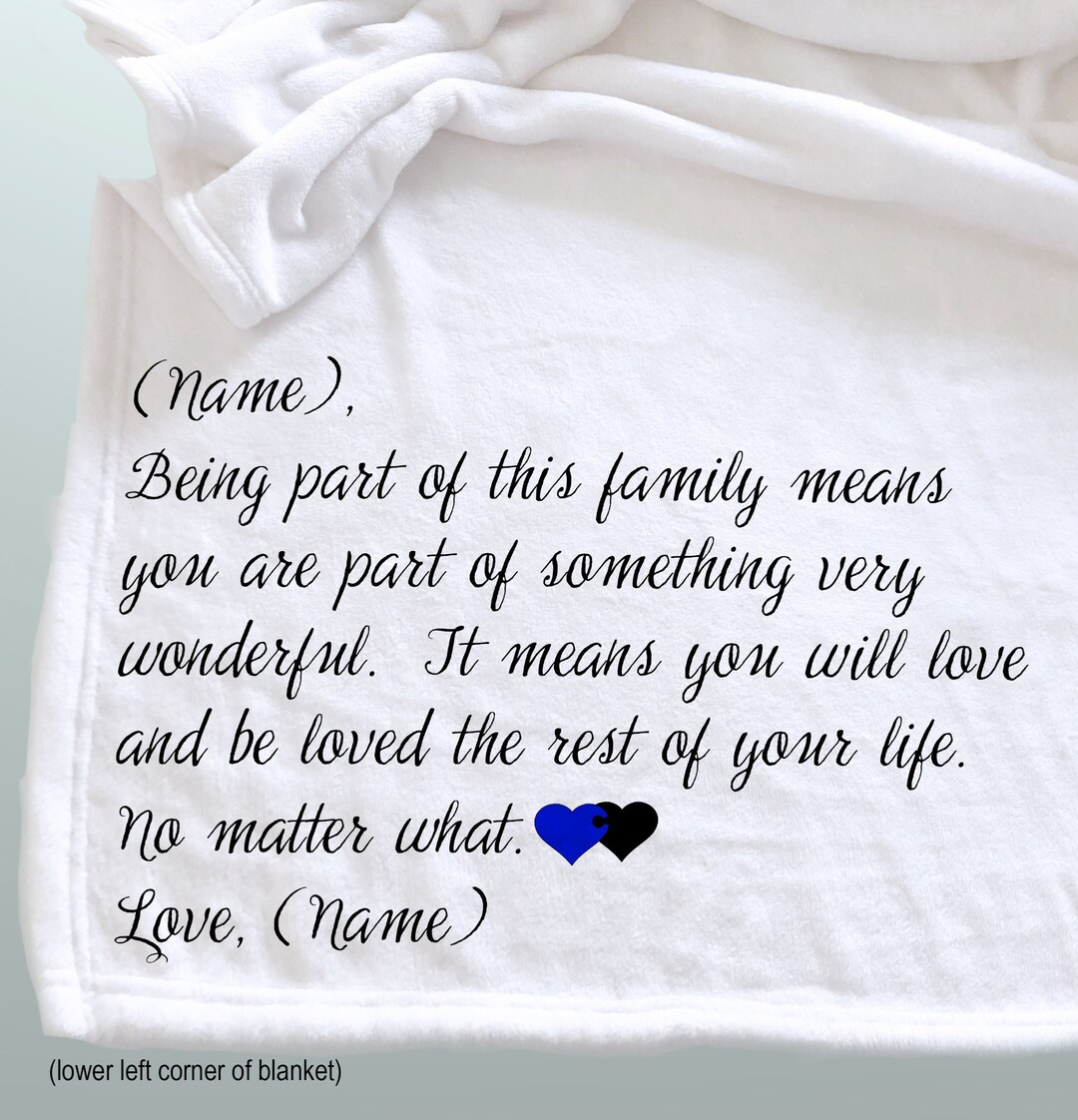 Personalized Family Throw Blanket, Wedding Gift, Personalized Gift for