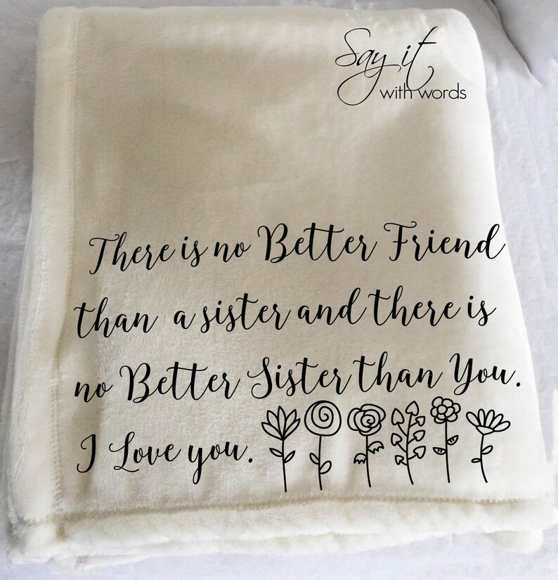Personalized Sister Throw Blanket Word Blanket Gift for Etsy