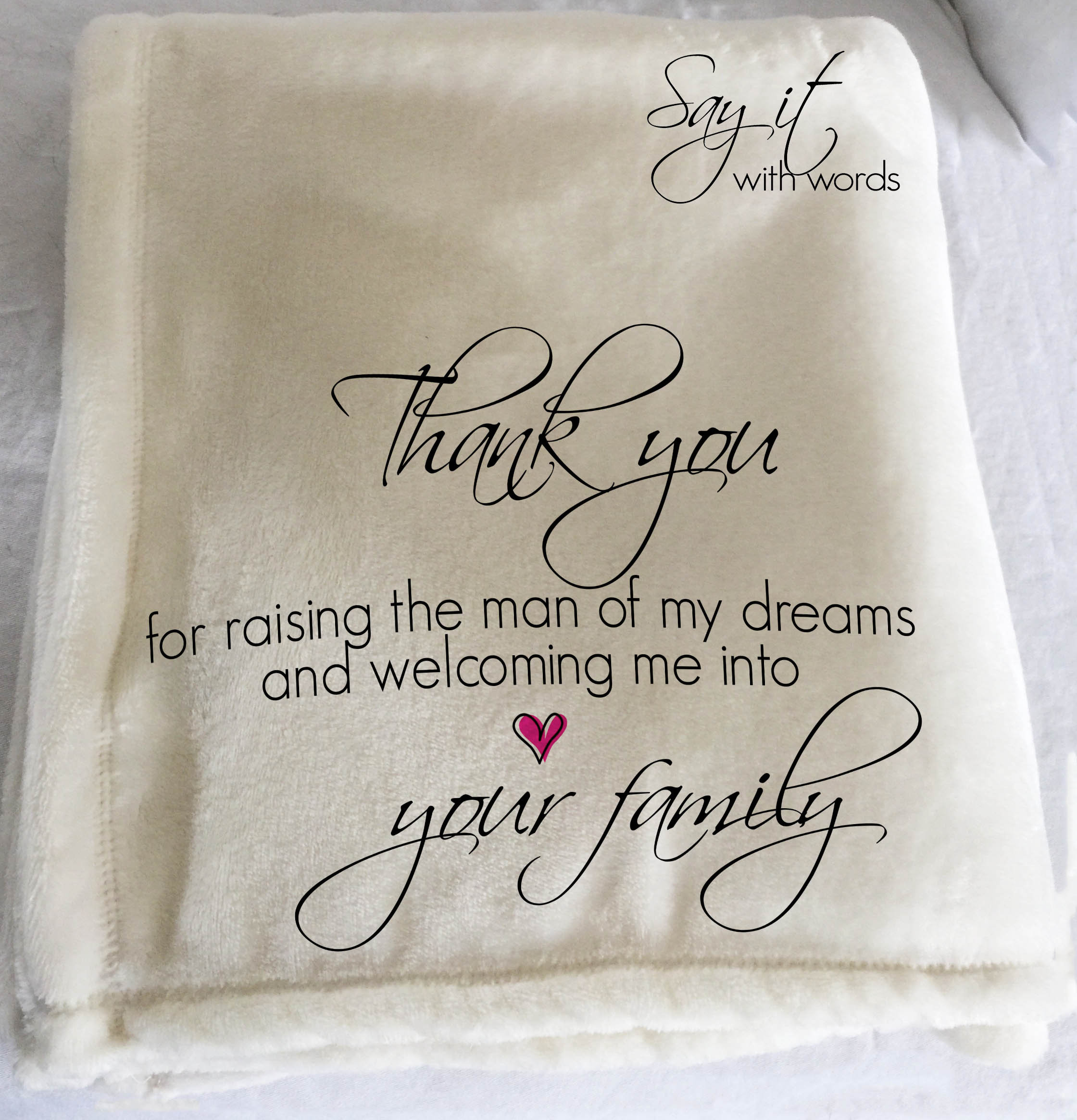 Personalized Throw Blanket for Parents from the Bride and Etsy