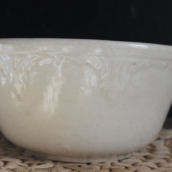 Medium White Ironstone Bowl - Antique Ironstone Bowl