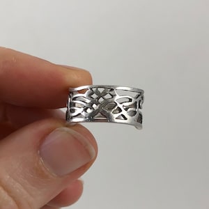 Vintage Sterling Silver Celtic Entwined Dragons Knotwork Ring
