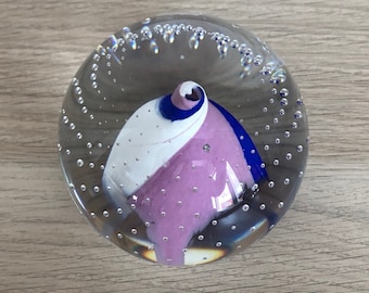 Vintage Caithness Scotland Liberty Glass Crystal Paperweight