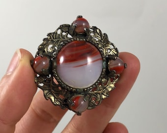 英国ヴィンテージ 　ケルティック　瑪瑙ギブレがラス　ブローチ 5点セット 英国ヴィンテージ ケルティック 瑪瑙ギブレがラス ブローチ 5点セット