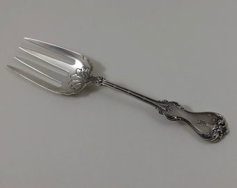 Antique 1900 Whiting Sterling Silver Duke of York 9 Inch Salad Serving Fork