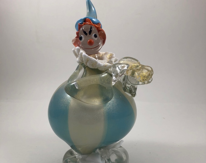 Vintage Mid Century Murano Art Glass Alfredo Barbini Clown Etsy