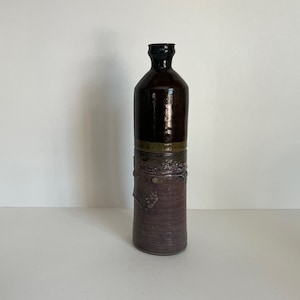 Vase vintage des années 1970 brutaliste du studio canadien de poterie en grès Ted Diakow
