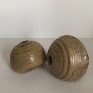 Pair of Vintage Canadian Studio Pottery Bailey Signed Pinched Mini Vases