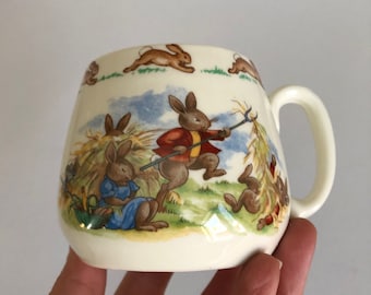 Vintage Royal Doulton Bunnykins Childs Mug Hay Making