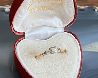 Vintage 10K Gold Mid Century Dainty Ladies Engagement Ring