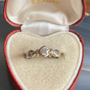Vintage 19K White Gold Diamond Solitaire Engagement Ring