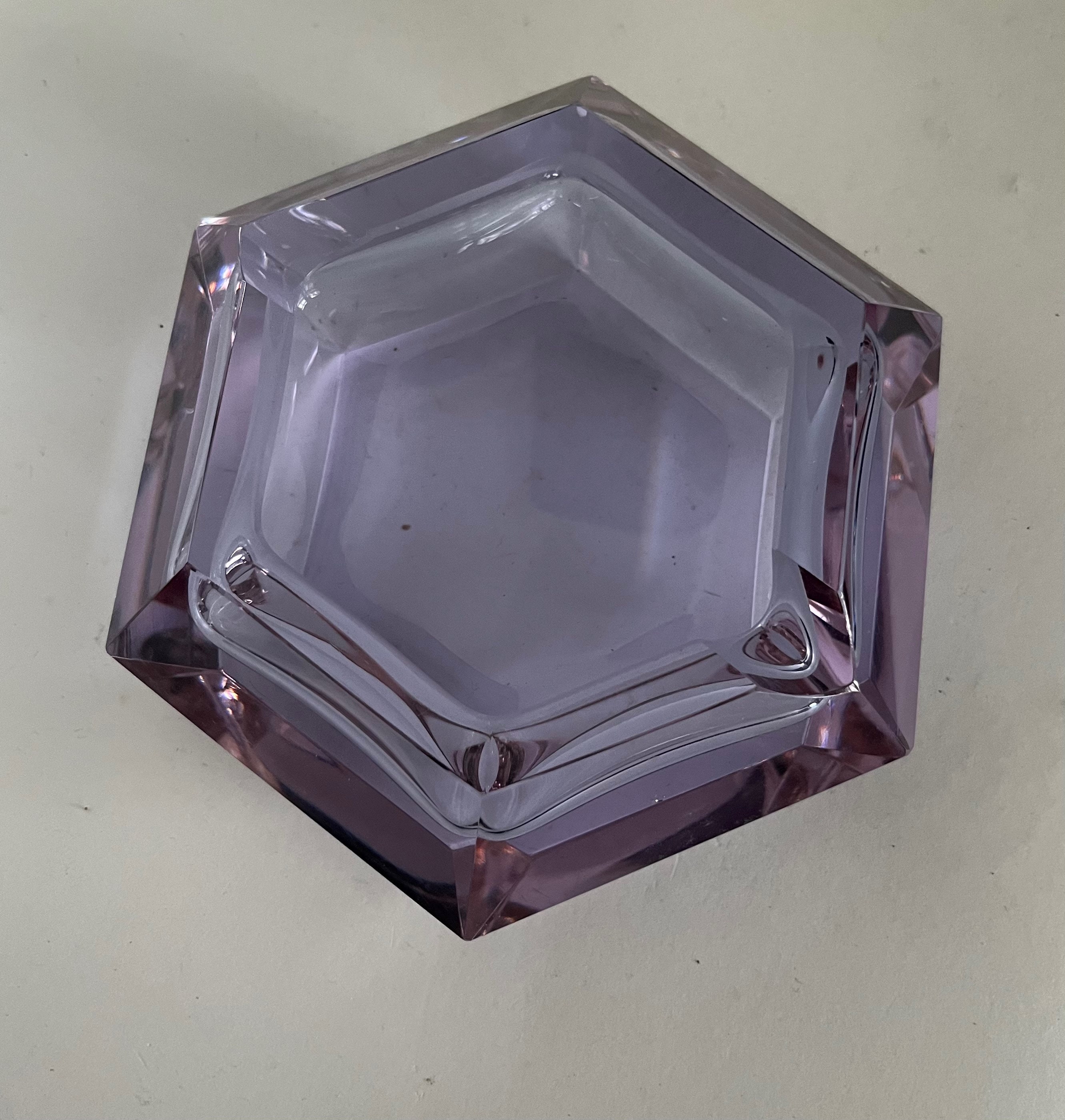 Vintage Art Deco Czech Moser Alexandrite Neodymium Glass Ashtray