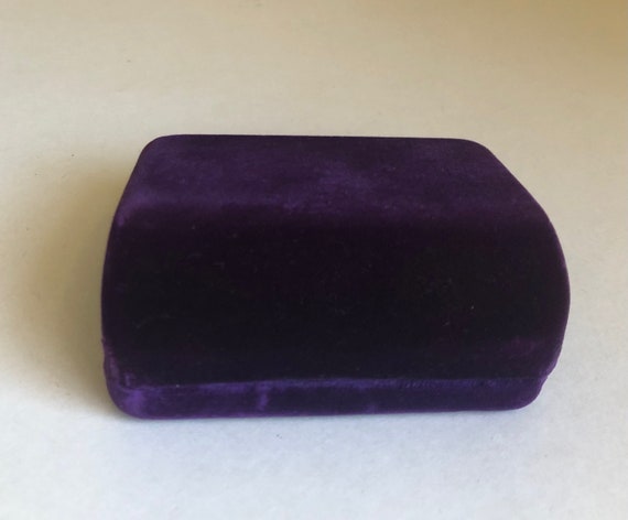 Vintage Birks Purple Velvet Jewellery Box for Cufflinks Cuff Links and Tie Pin or Clip