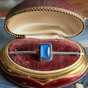 Art Deco Antique Sterling Silver Blue Morpho Butterfly Wing Brooch