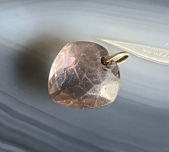 Antique Victorian 9K Gold Amethyst Heart Pendant Charm Fob