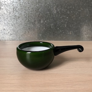 vintage Mid Century Modern Moderniste danois Michael Bang pour Holmegaard Art Glass Green Palet Herring Bowl